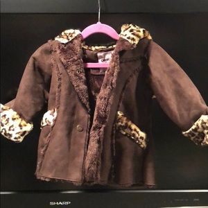 Brown faux fur lined jacket